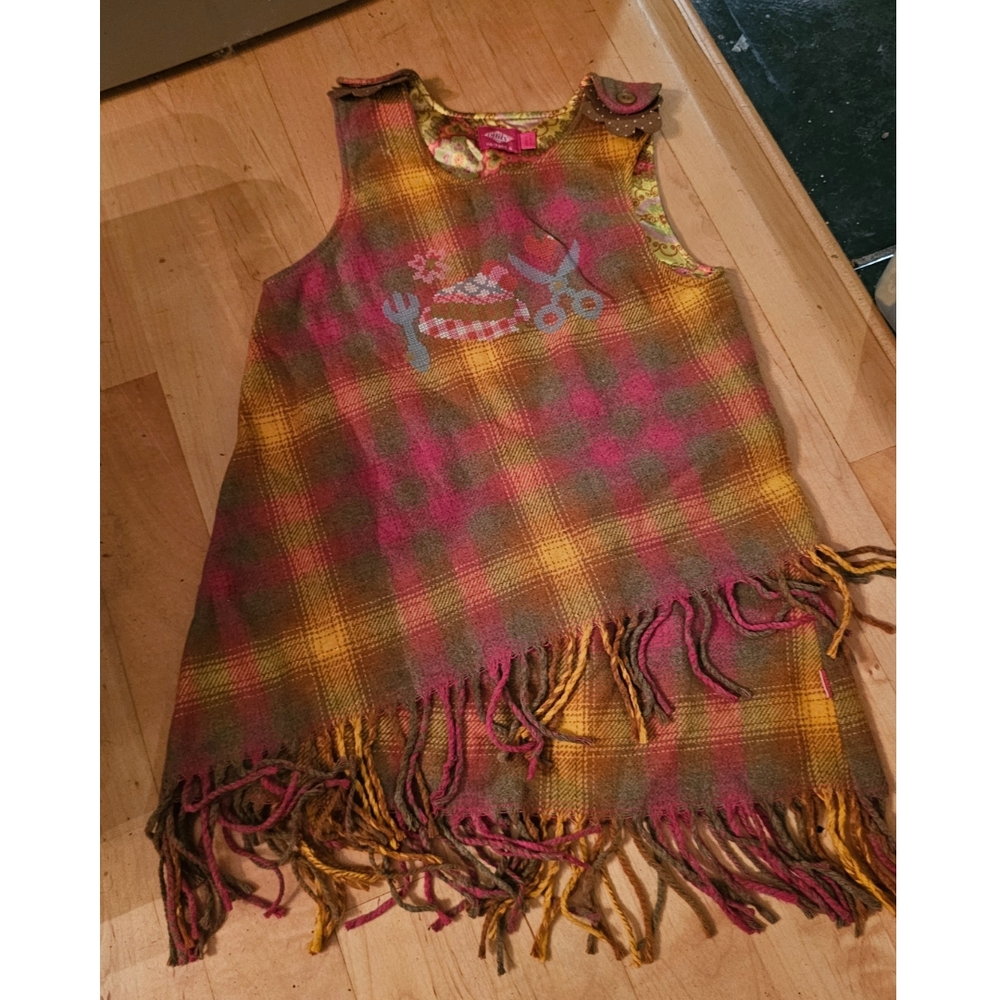 Oilily Plaid Fringe Dress "YUM PIE"